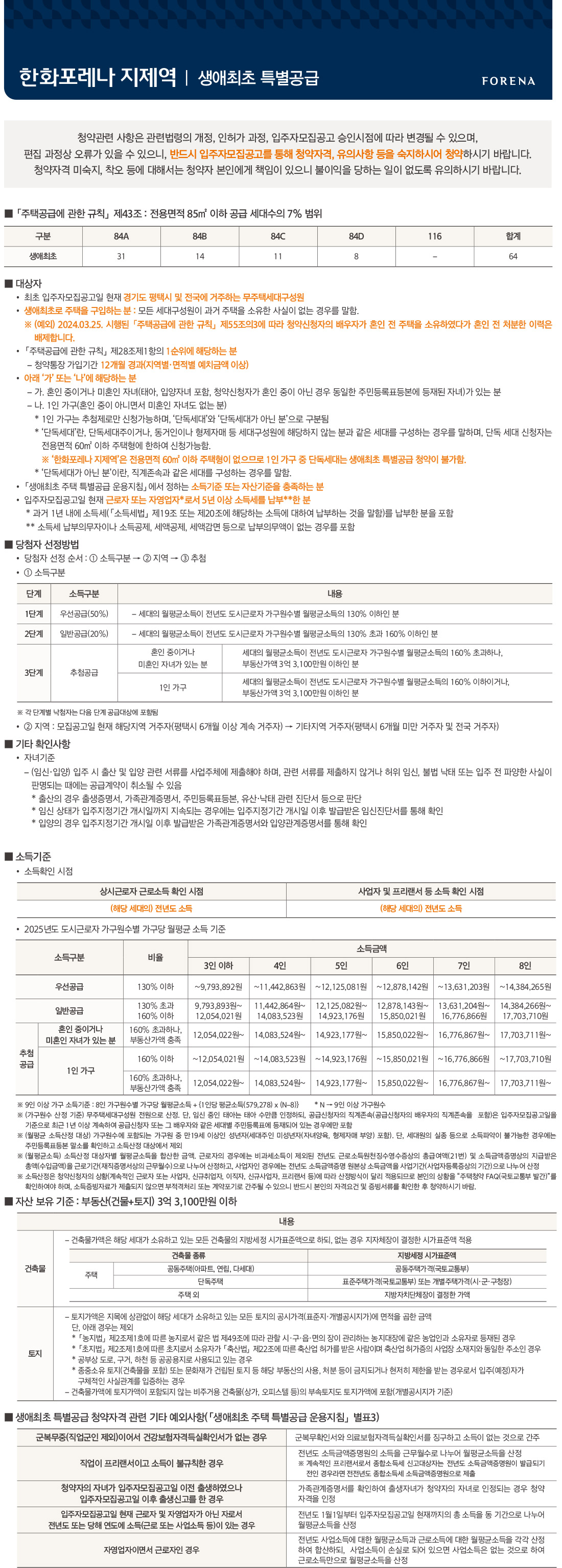 생애최초 특별공급 안내